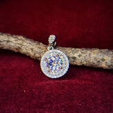 Double Halo Round Pendant