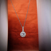 Round Solitaire Halo Locket