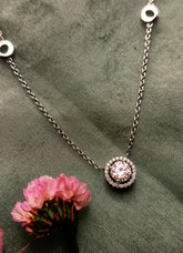 Single Round Halo Necklace