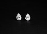 Large Platinum Pear Earrings