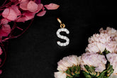 Solitaire Waves S Alphabet Moissanite Pendant