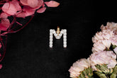 Solitaire Waves M Alphabet Moissanite Pendant