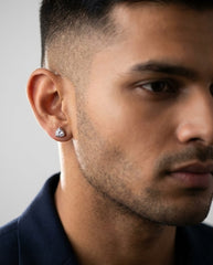 Noble Trillion Bezel Men's Earrings