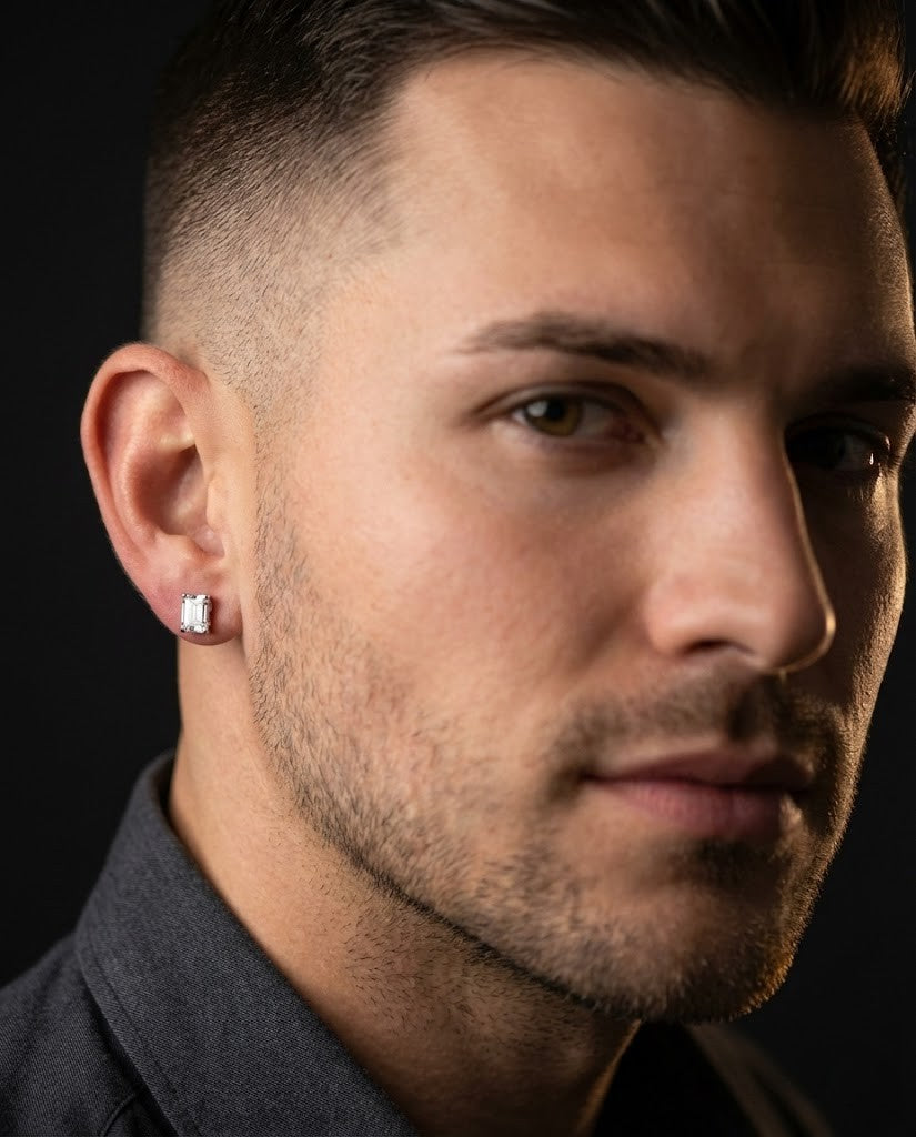 Regal Edge Spike Stud Earrings for Men