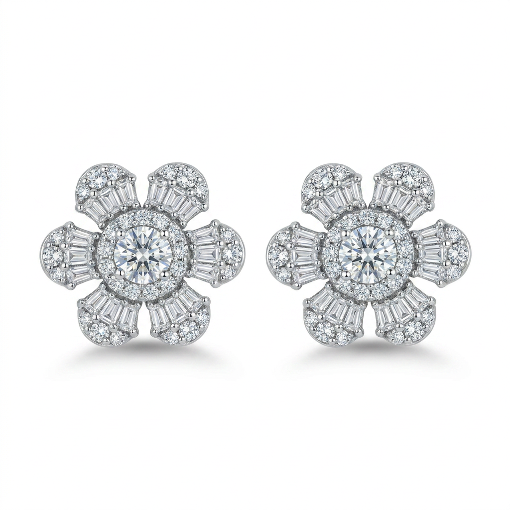 Fancy Shape Sunflower Earring