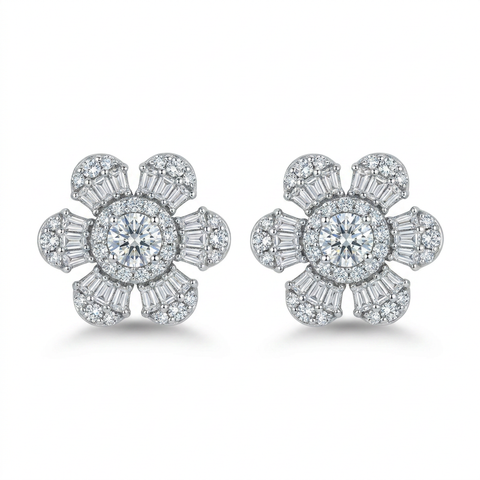 Fancy Shape Sunflower Earring