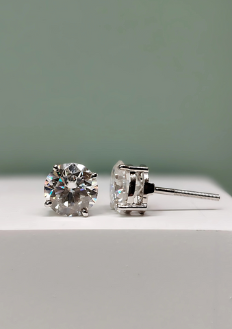 Evergreen Round Solitaire Earrings