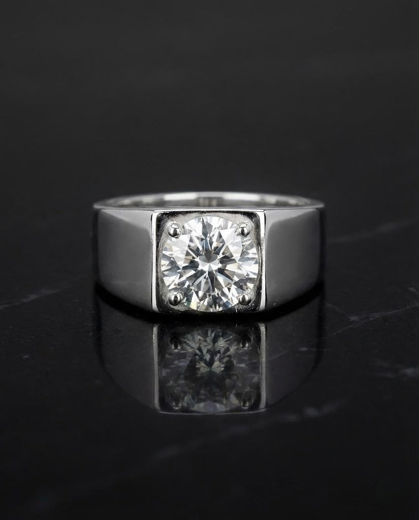 Refined Silver Round Men’s Band