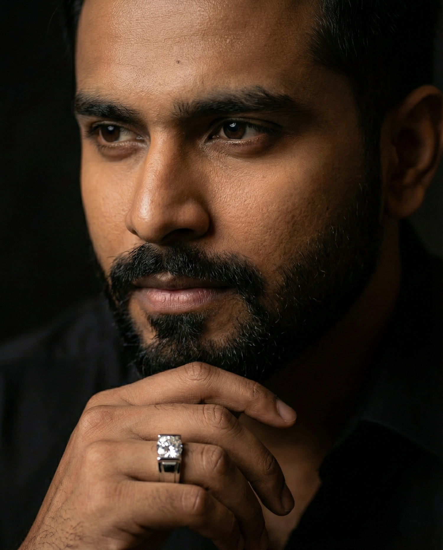 Statement Silver Round Men’s Ring