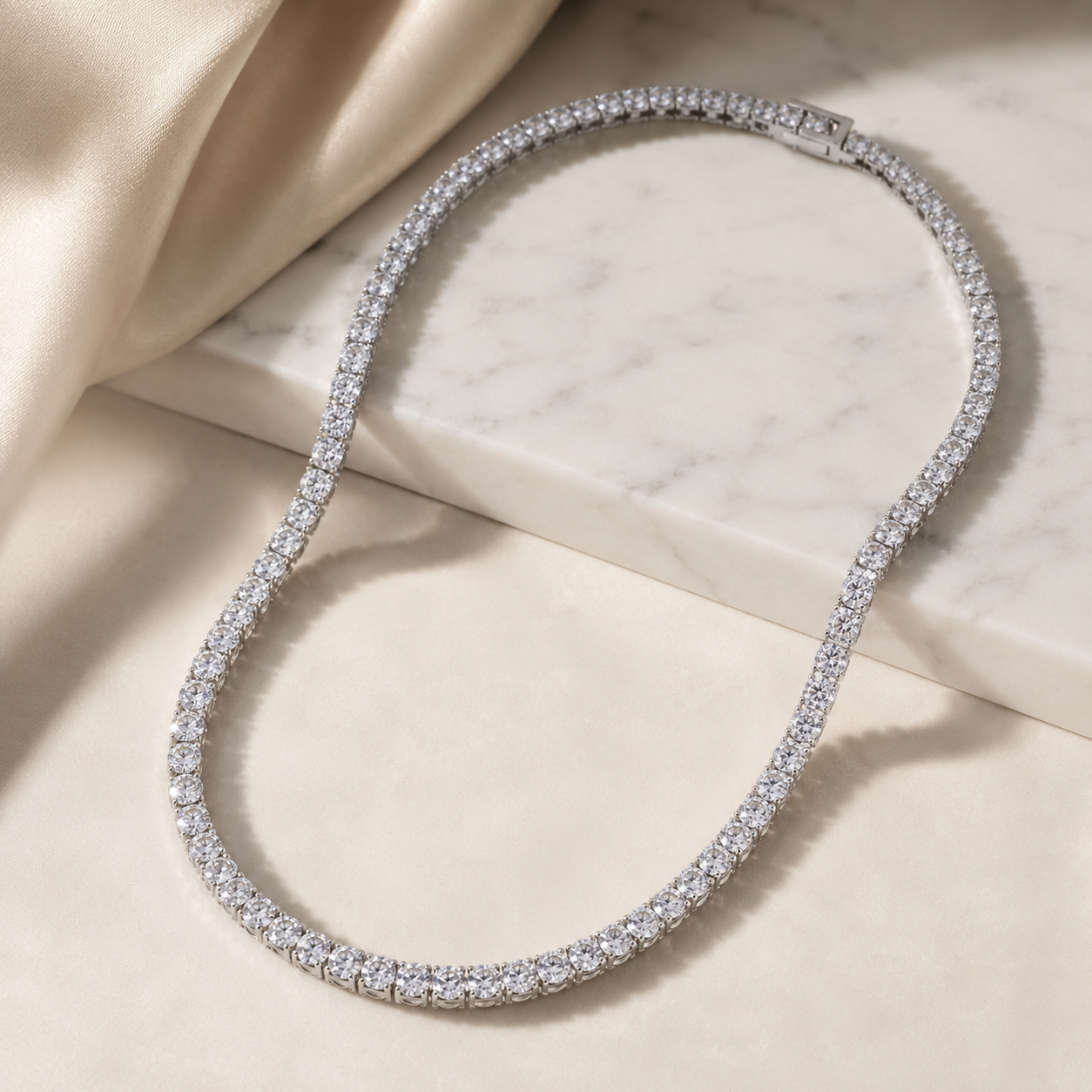 Certified 3mm Moissanite Tennis chain