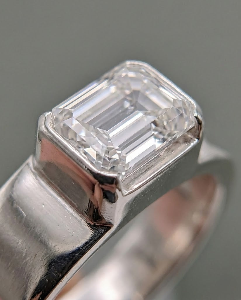 Modern Minimal Emerald Men’s Ring