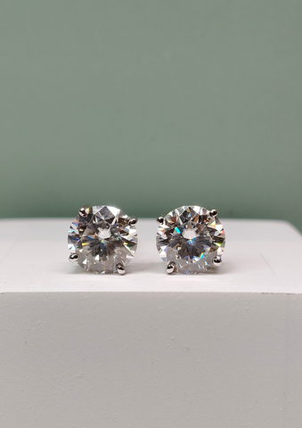 Evergreen Round Solitaire Earrings