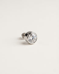 Noble Round Bezel Studded Men's Earring