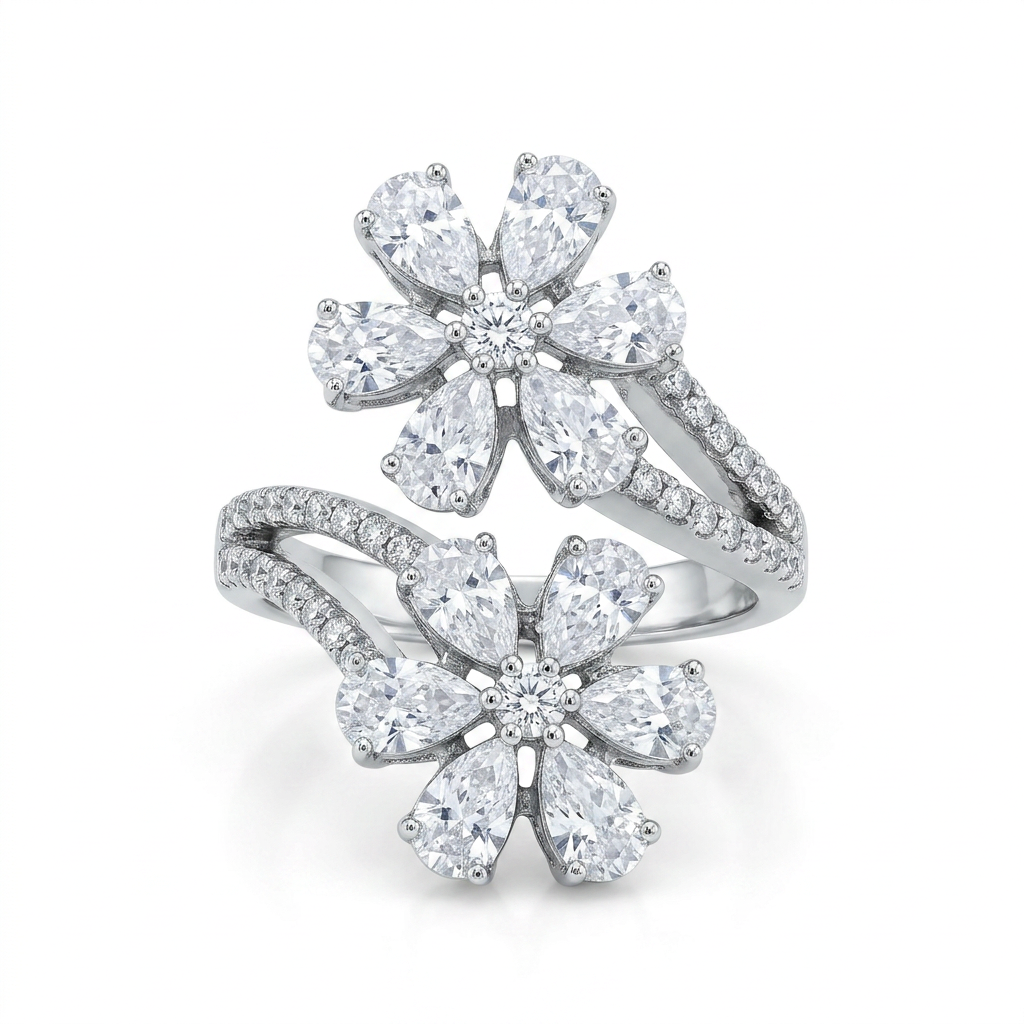 6 pears flower fancy ring