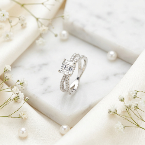 Asscher Cut Double Band