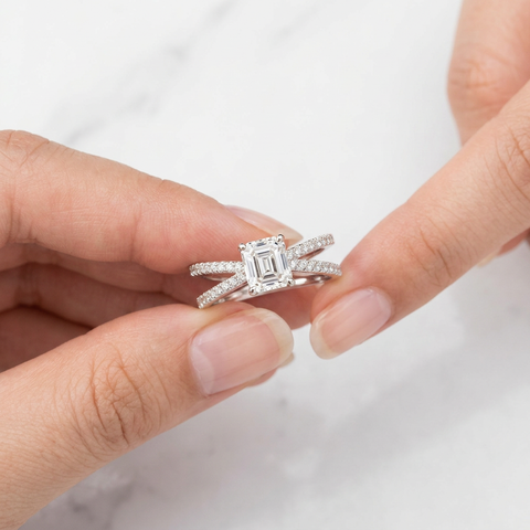 Asscher Cut Double Band