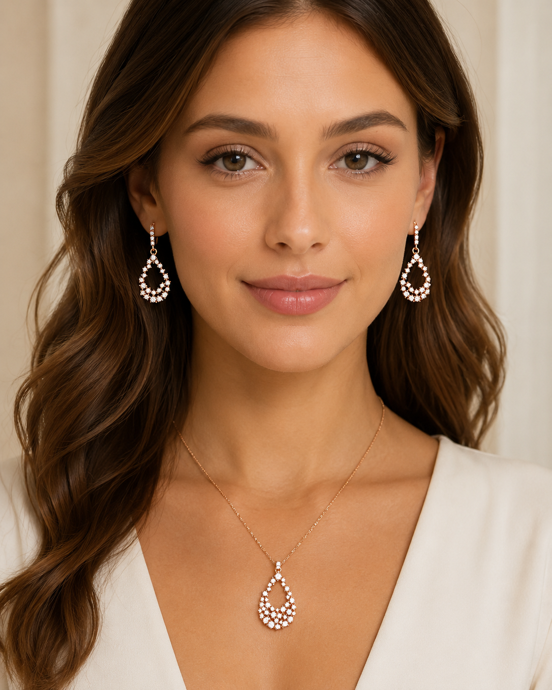 Chic Rose Gold Pendant Set