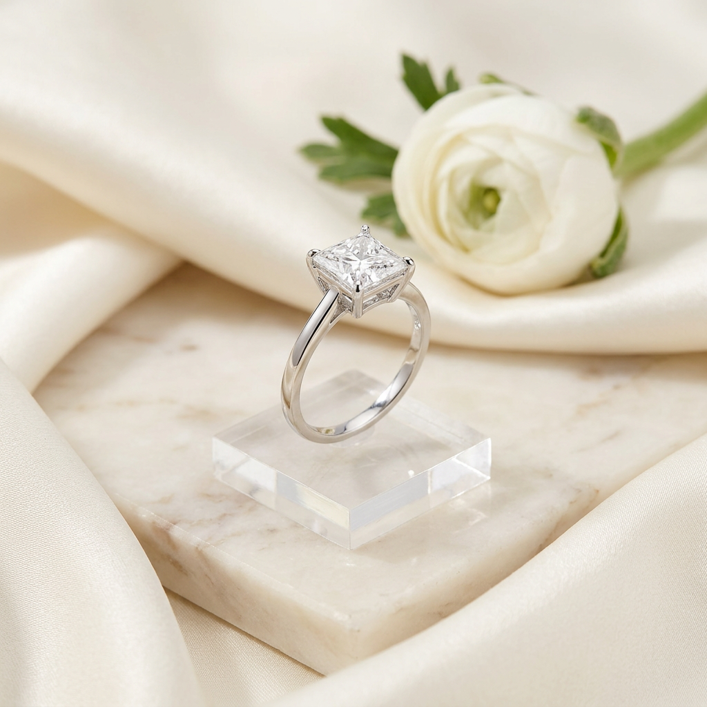 Classic princess Solitaire ring
