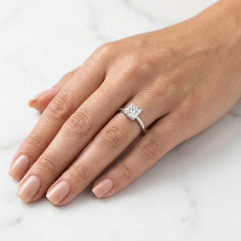 Classic princess Solitaire ring