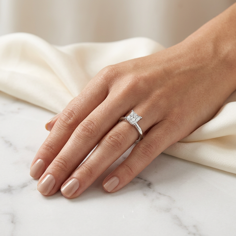 Classic princess Solitaire ring