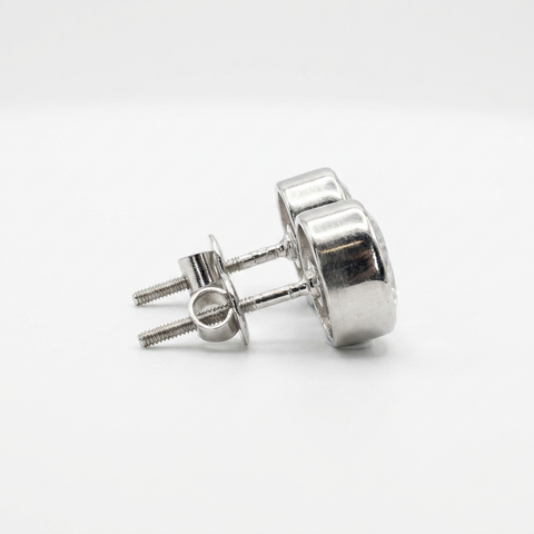 Bezel Studded Oval Earring