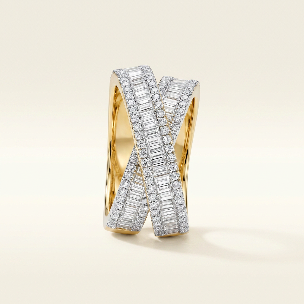 Criss Cross Opulence Ring