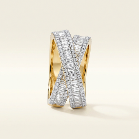 Criss Cross Opulence Ring