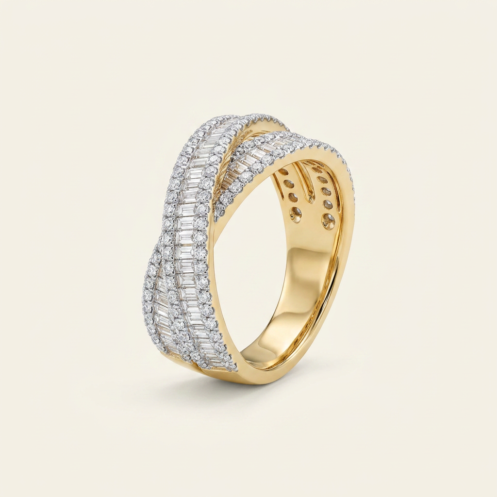 Criss Cross Opulence Ring