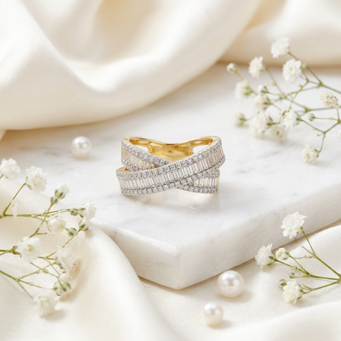 Criss Cross Opulence Ring