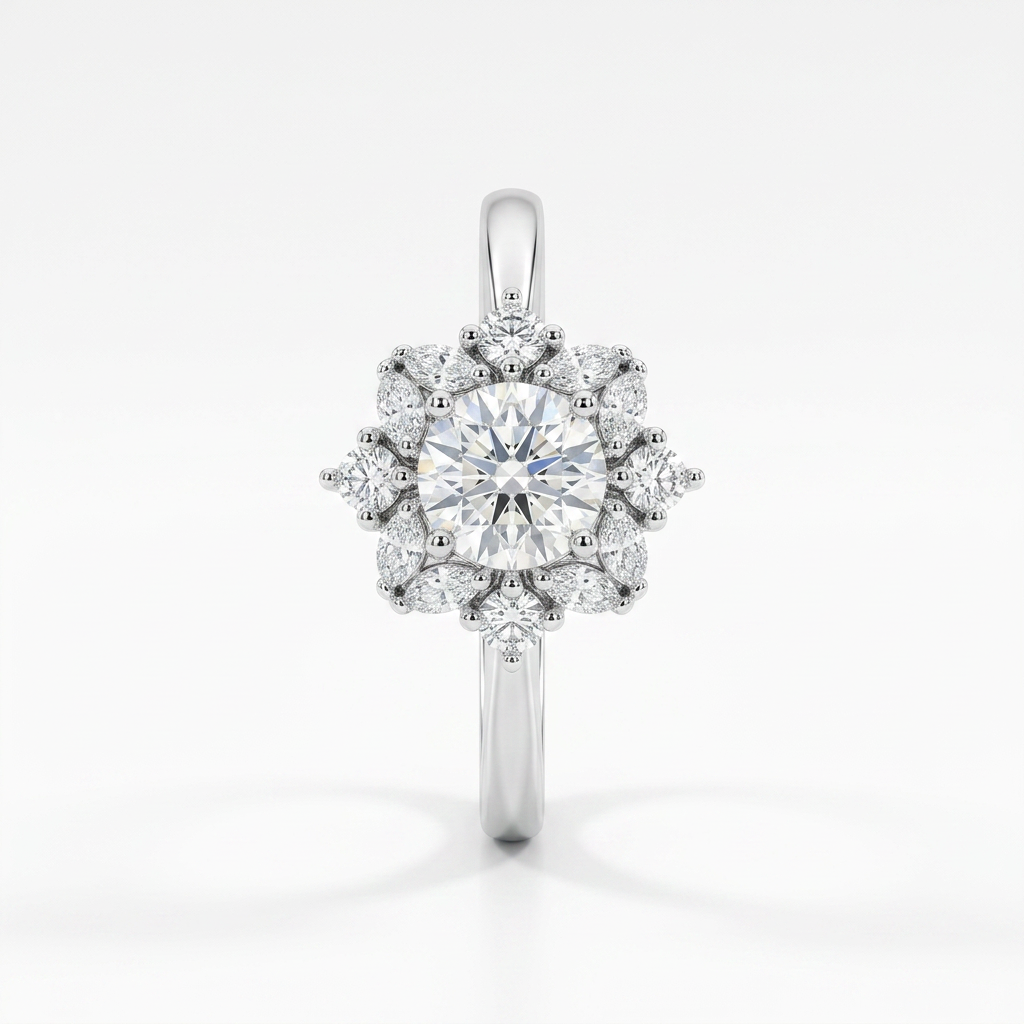 Cushion with marquise fancy ring