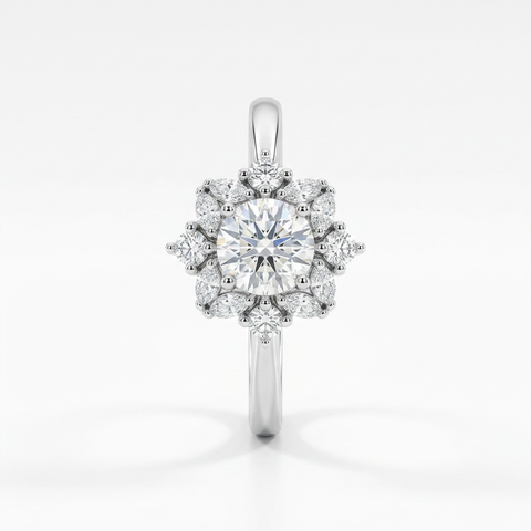 Cushion with marquise fancy ring