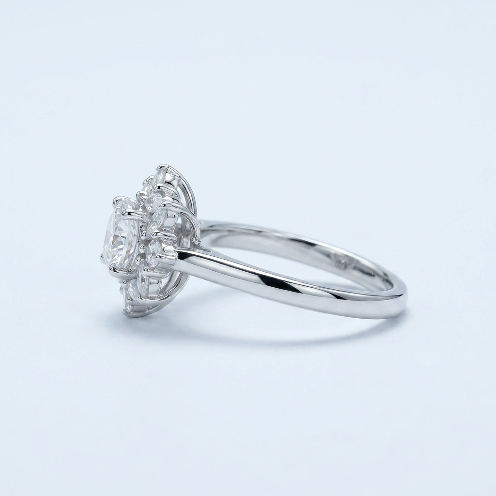 Cushion with marquise fancy ring