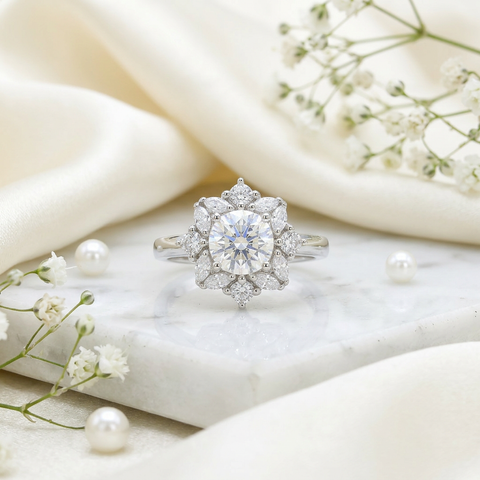 Cushion with marquise fancy ring