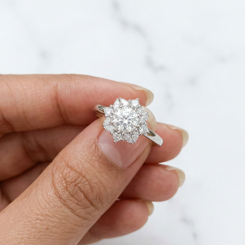Cushion with marquise fancy ring