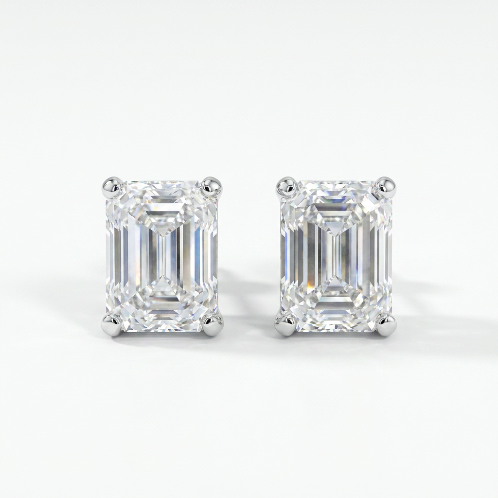Evergreen Emerald Solitaire Earrings