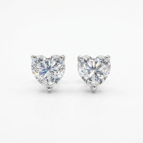 Evergreen Heart Solitaire Earrings