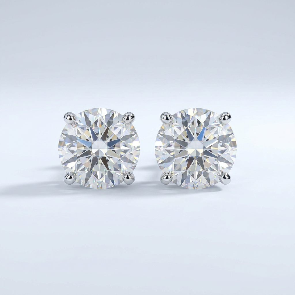 Evergreen Round Solitaire Earrings
