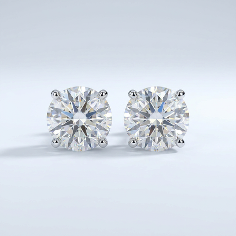 Evergreen Round Solitaire Earrings