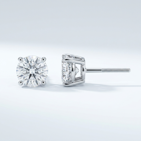 Evergreen Round Solitaire Earrings
