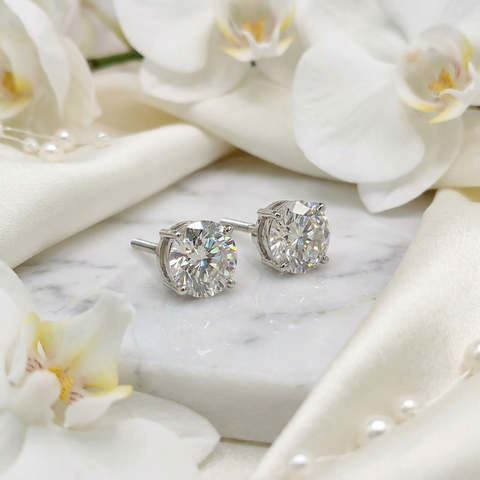 Evergreen Round Solitaire Earrings