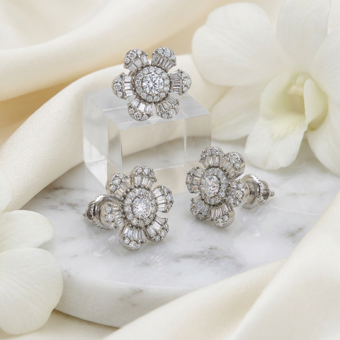 Fancy Shape Sunflower Earring