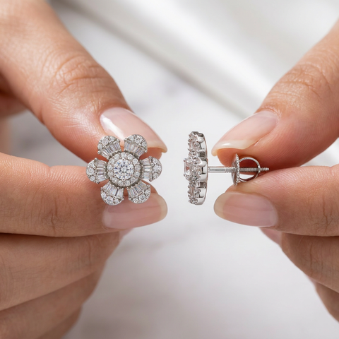 Fancy Shape Sunflower Earring