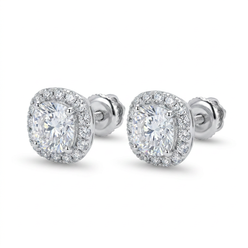 Glowing Halo Cushion Earrings