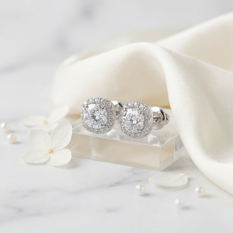 Glowing Halo Cushion Earrings