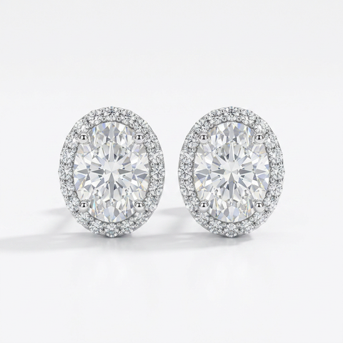 Glowing Halo Oval Earrings
