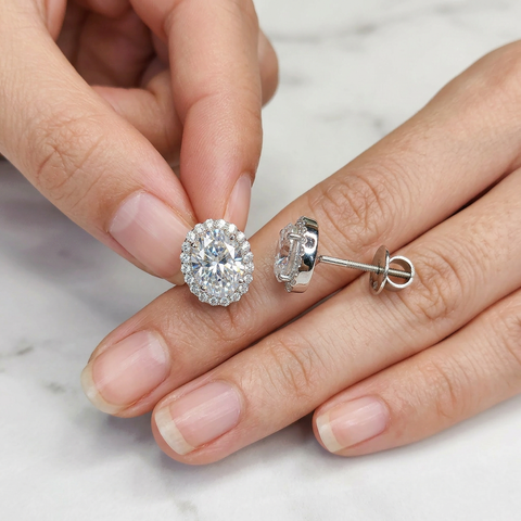 Glowing Halo Oval Earrings
