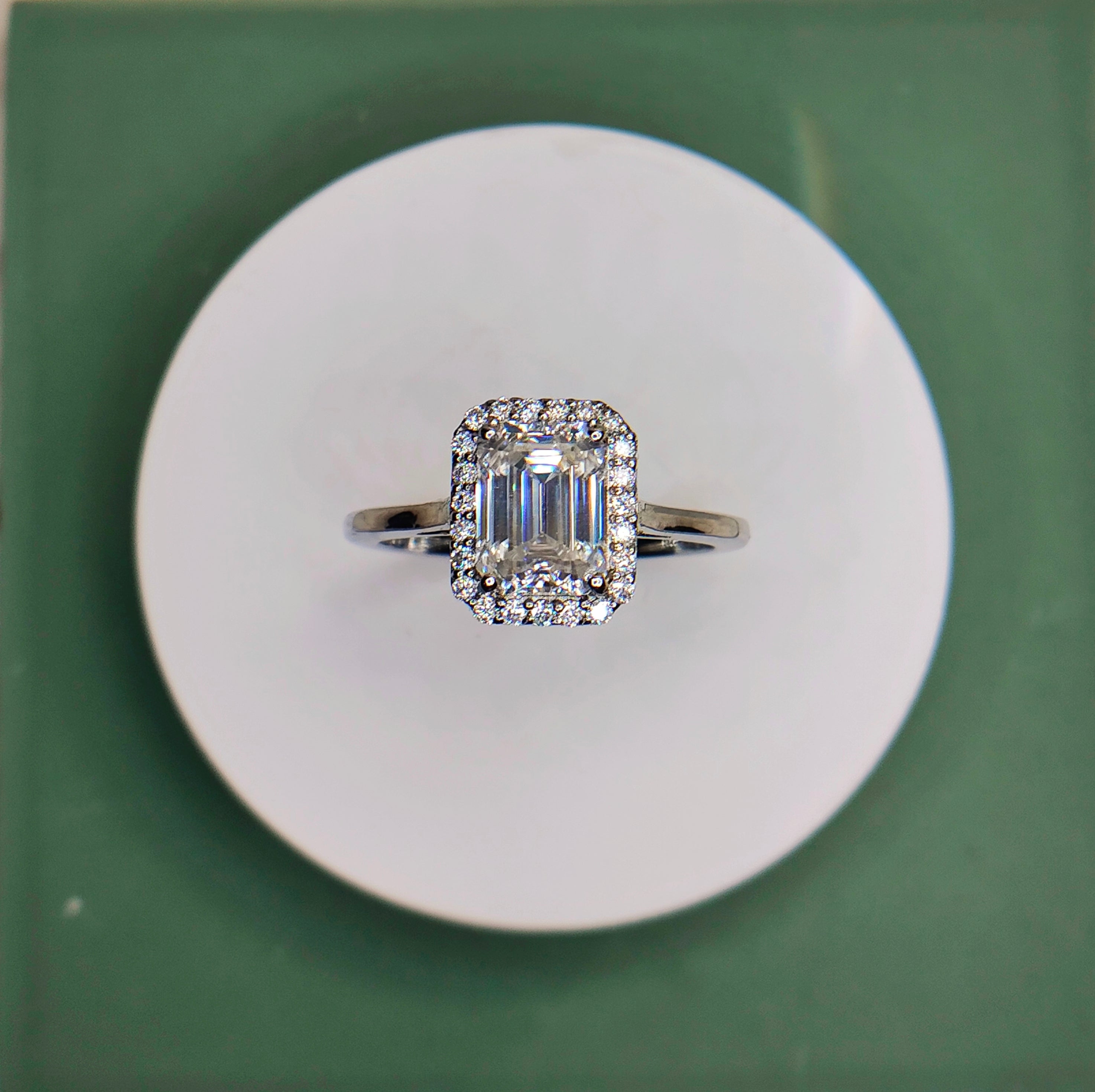 Halo Aura Emerald Ring