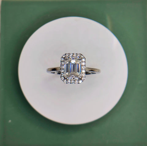 Halo Aura Emerald Ring
