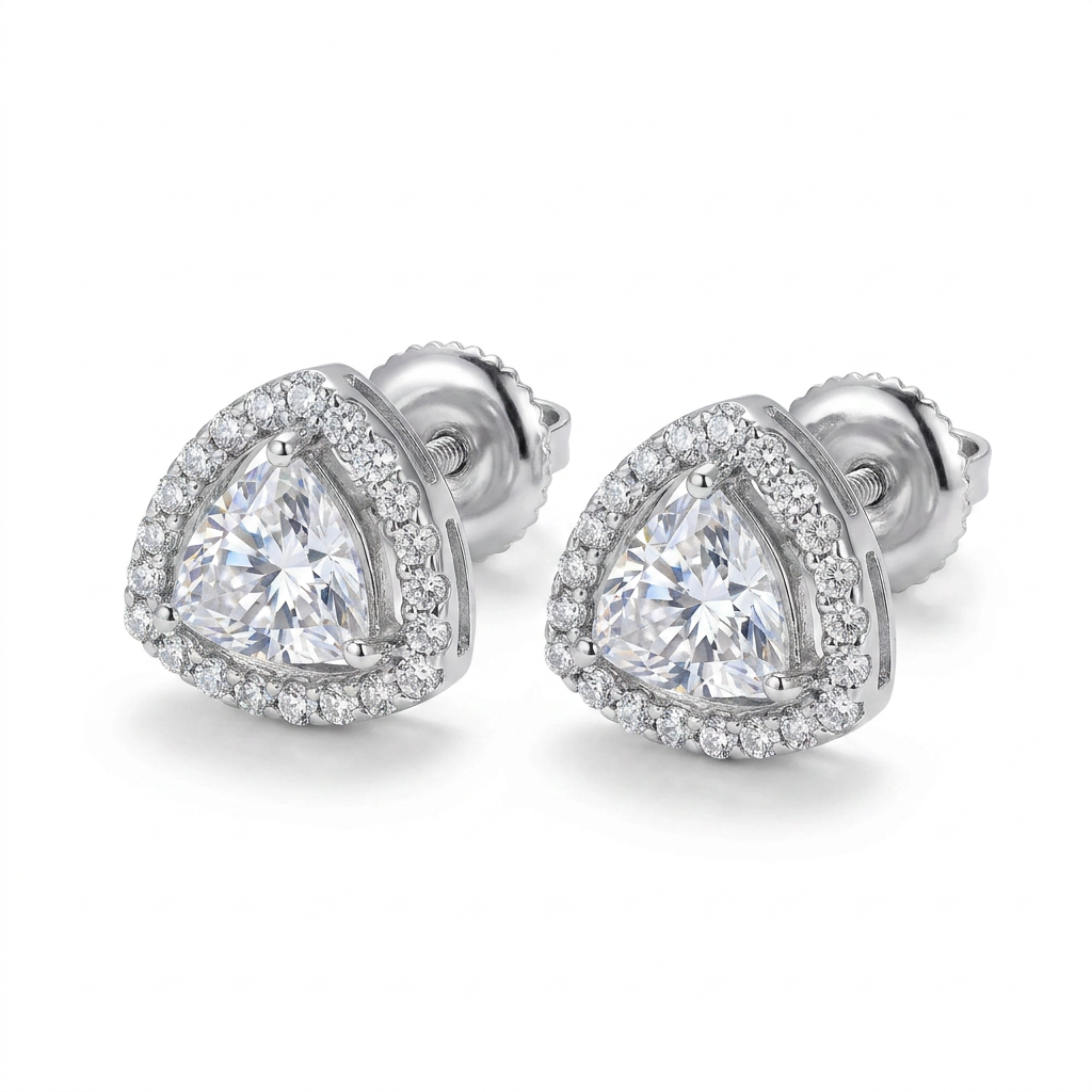 Halo Aura Trillion Earrings