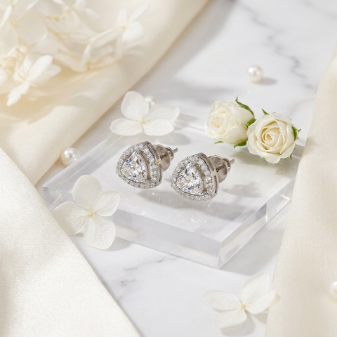 Halo Aura Trillion Earrings